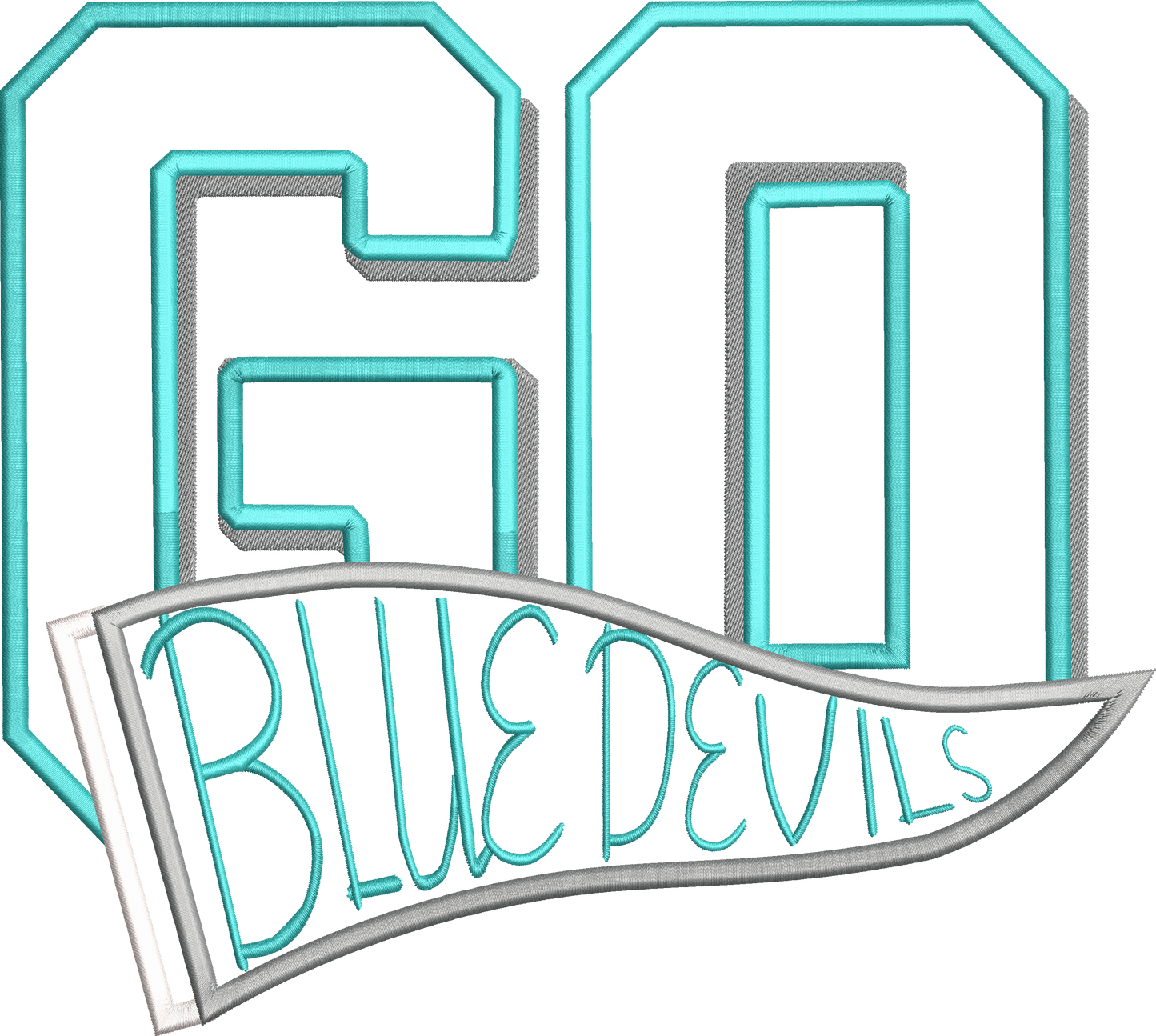 Go Blue Devils Pennant Applique