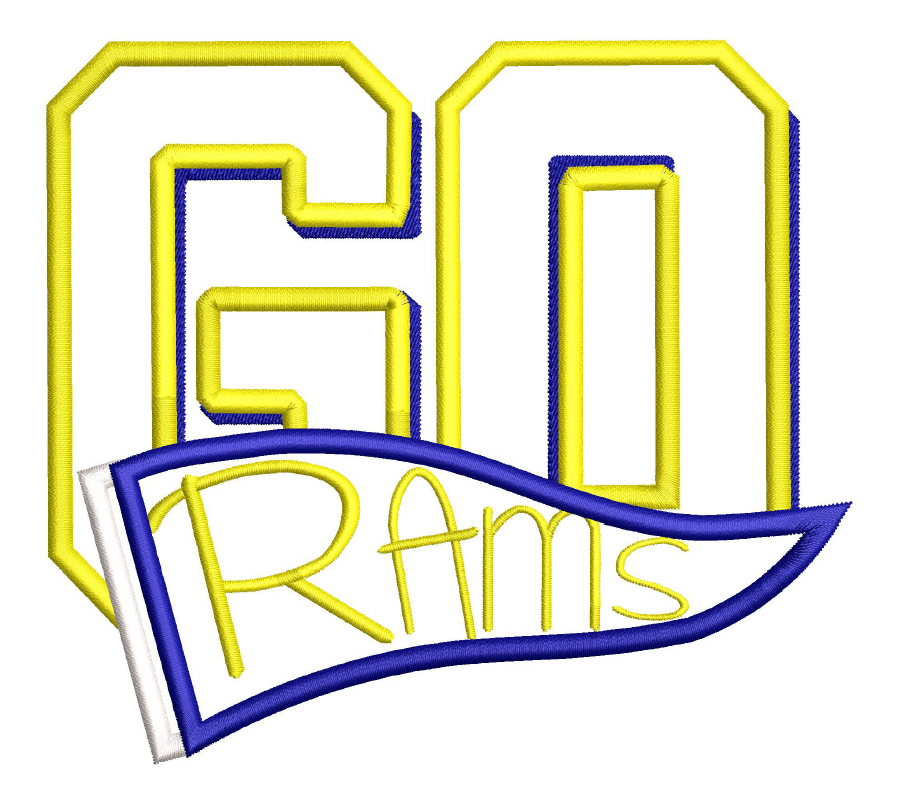Go Rams Pennant Applique