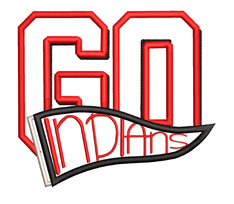 Go Indians Pennant Applique