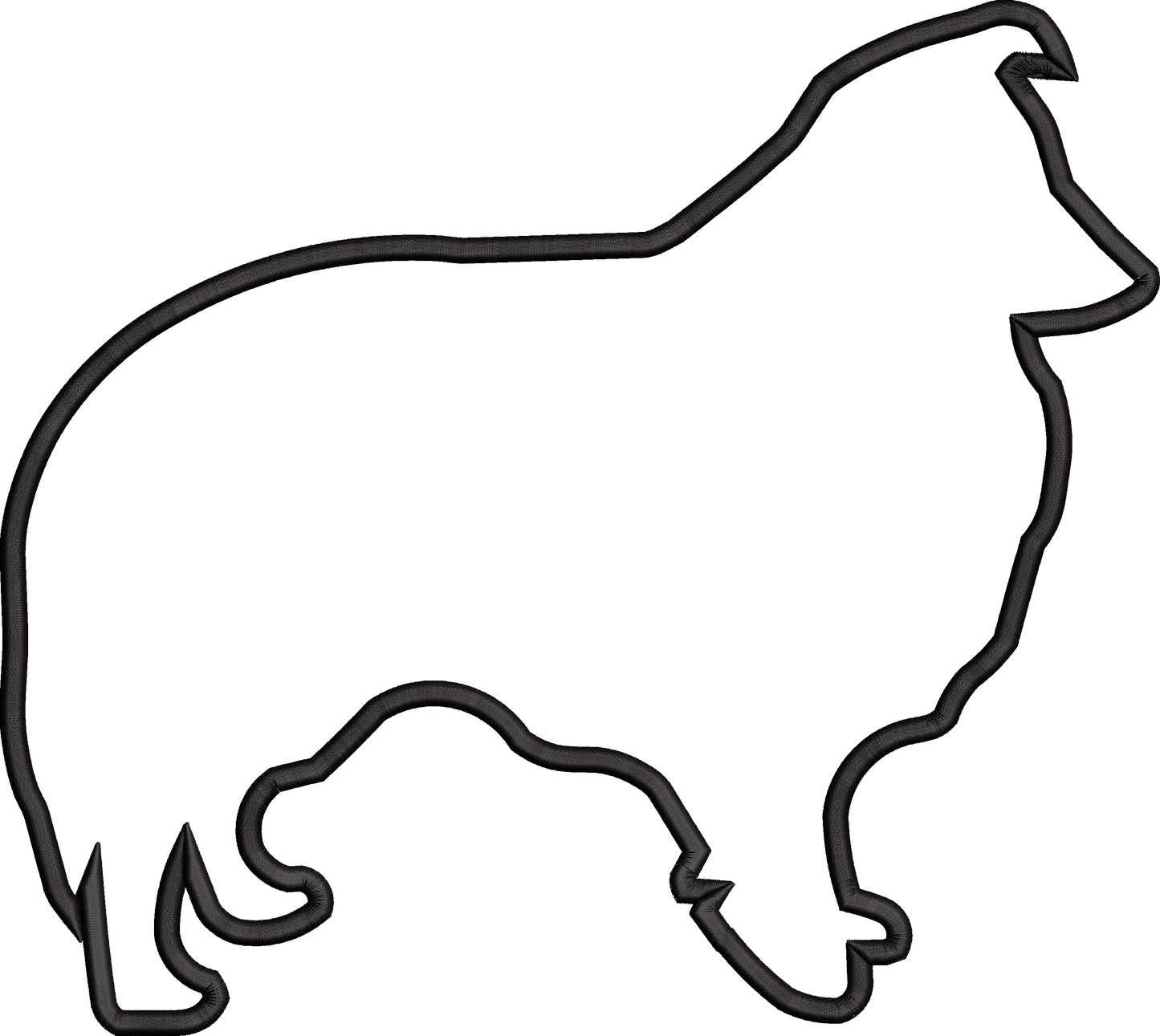 Sheltie Silhouette Applique