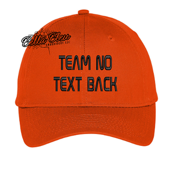 Team No Text Back Hat embroidery design