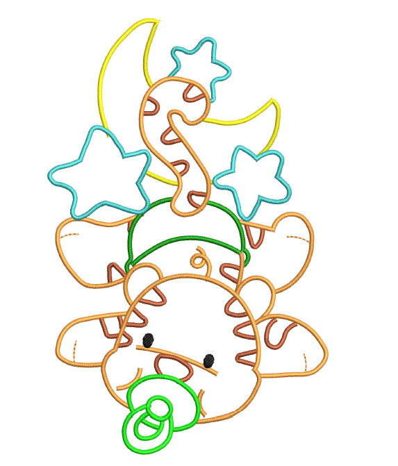 Tender Tiger Baby Outline