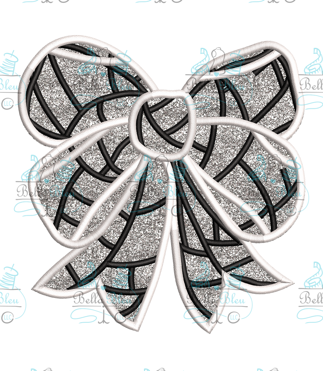 Volleyball Bow Side Design Applique 3 sizes