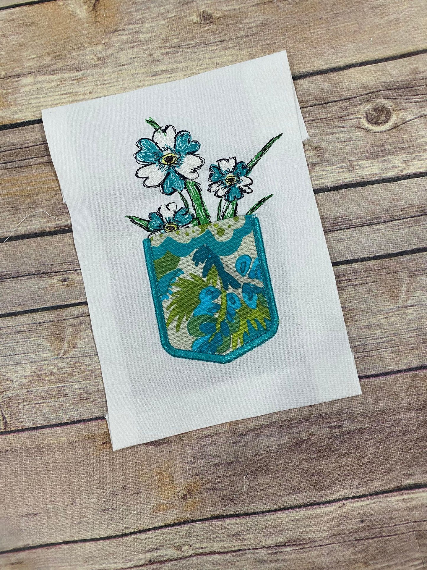 Scribble Flower Pocket 8 ITH