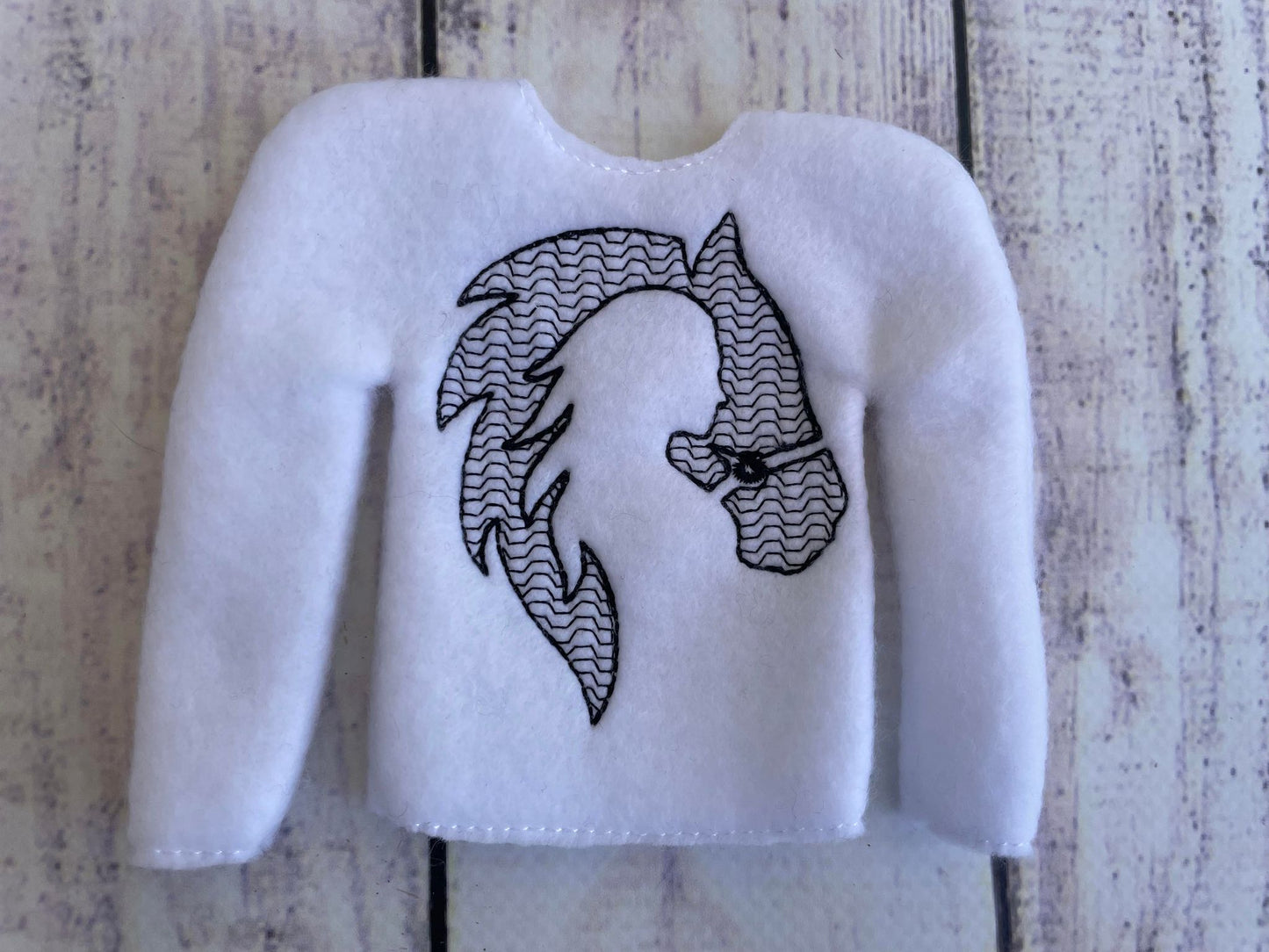 Horse & Girl Motif Elf ITH Sweater