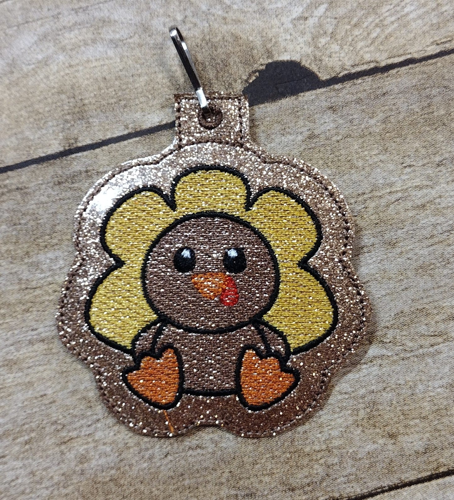 Thanksgiving Turkey Fall ITH Key charm fob
