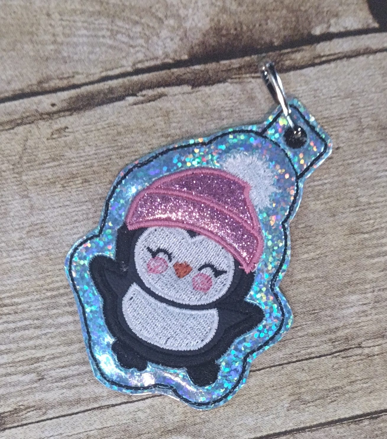 Penguin in Stocking Cap Charm ITH