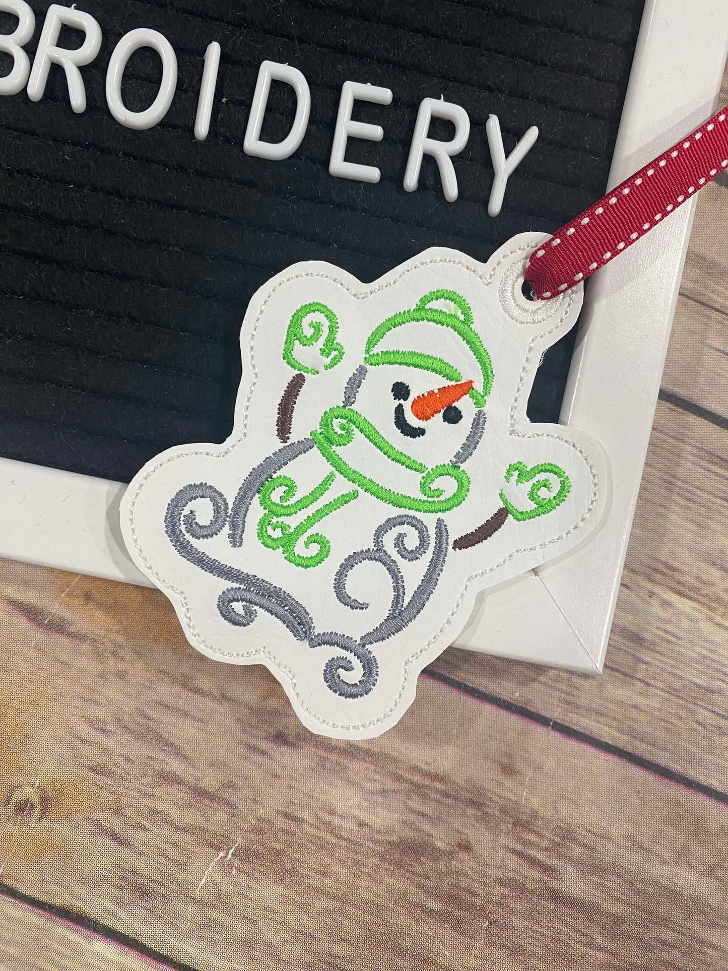 ITH Christmas Snowman Swirl Ornament