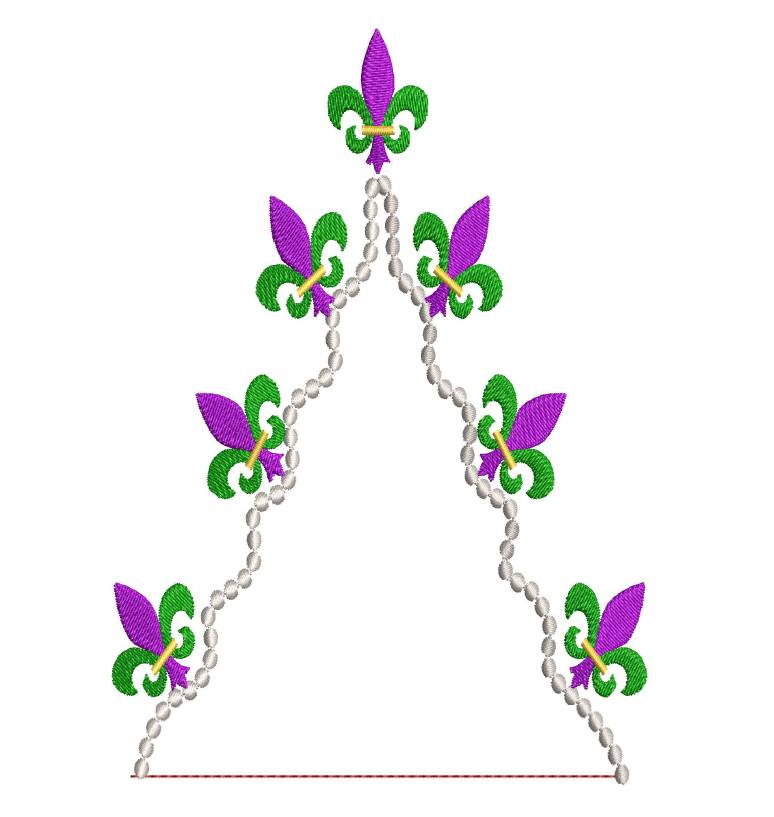 Mardi Gras Beads & FSL Side Design 2 sizes