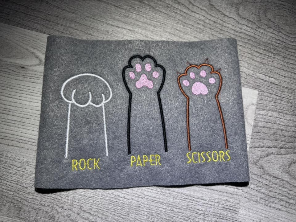 Rock Paper Scissors Cat Paw Outline