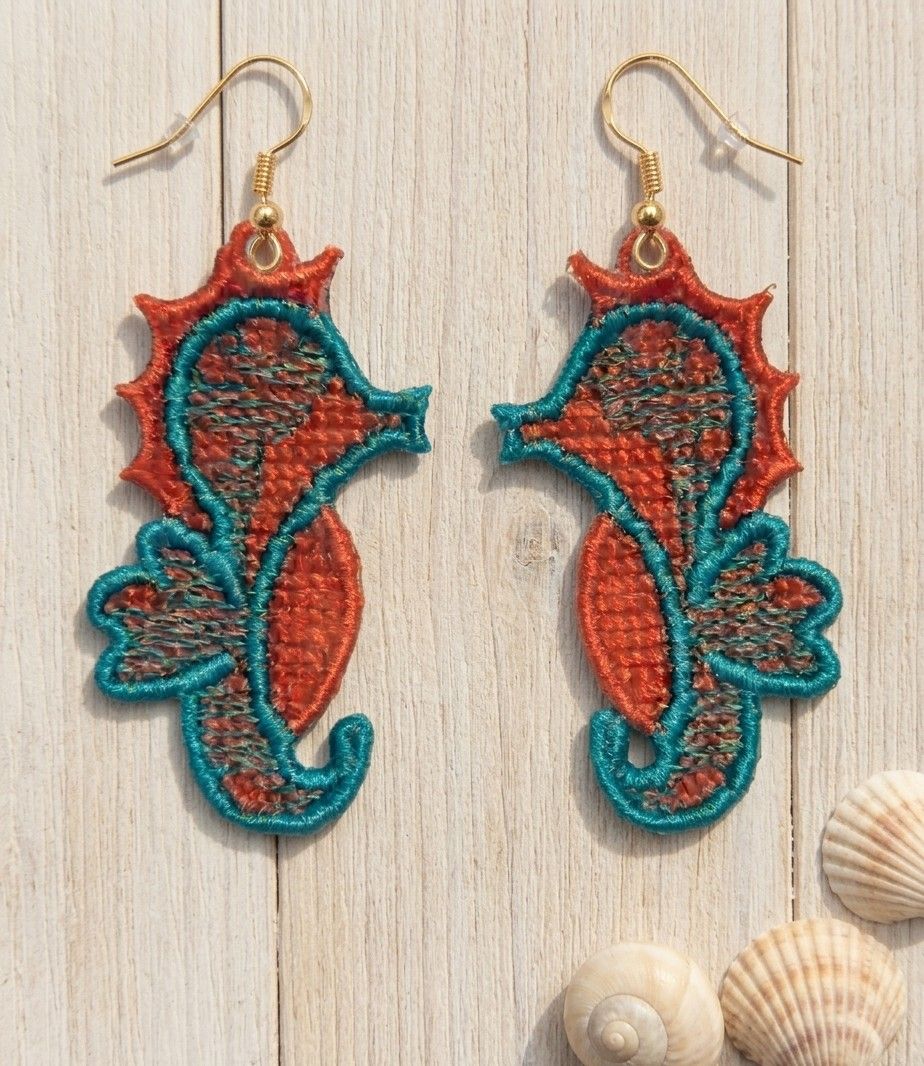 Seahorse ITH FSL Earrings