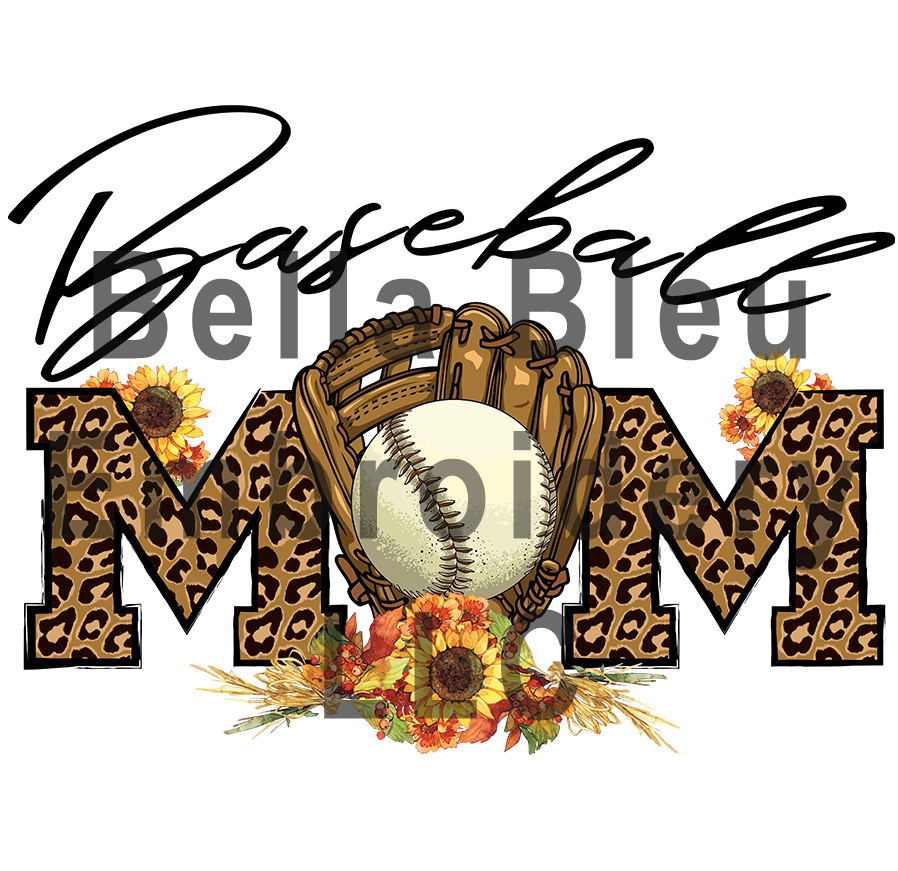 Baseball Mom leopard print sublimation png file