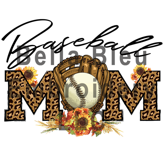 Baseball Mom leopard print sublimation png file