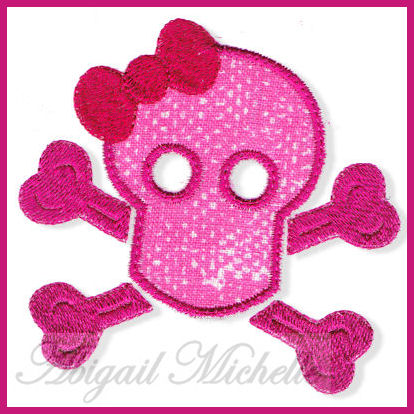 Girly Skull Applique - 3 Sizes!