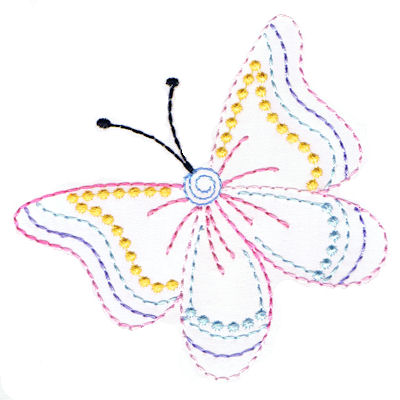 Heirloom Butterfly 1 Stitchery Bean Stitch