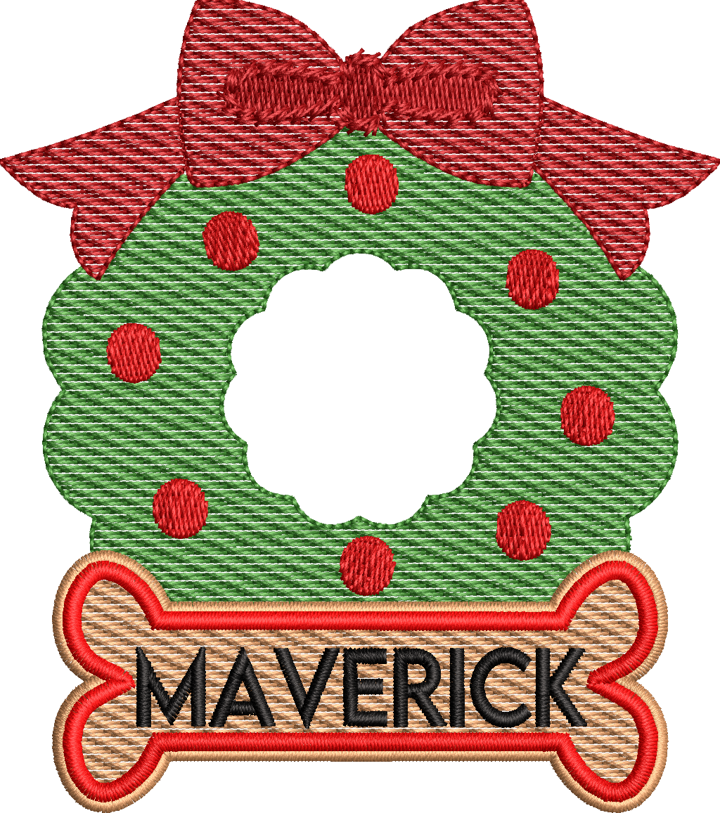 Christmas Wreath with Dog Bone Sketchy design