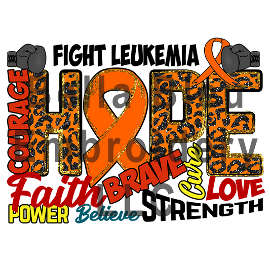 Hope Fight Leukemia Sublimation File