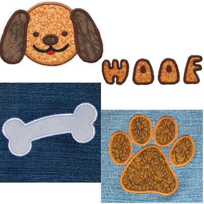 Dog Applique Set, 4 Designs - 3 Sizes!