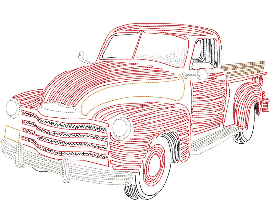 Vintage Truck 2 Bean Stitch