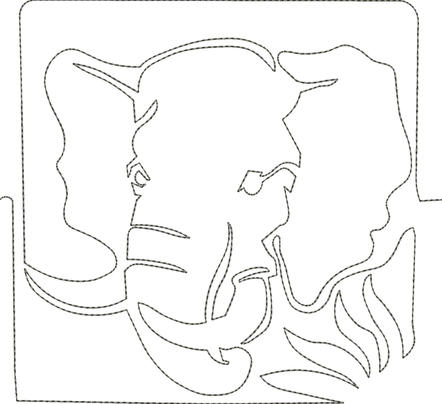 Elephant Quilt Stipple Bean Stitch