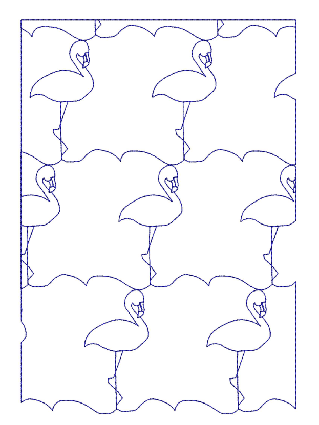 Flamingo quilt stipple 4 sizes