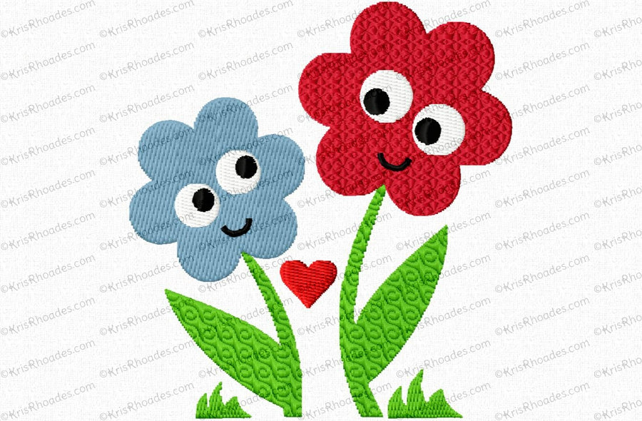 KRD Flowers Cartoon Applique