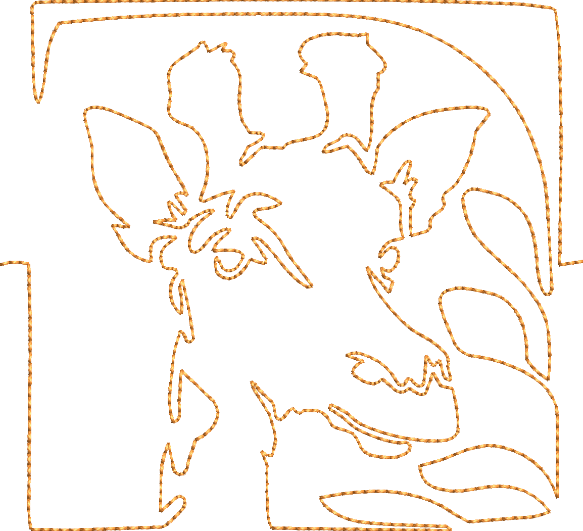 Giraffe Quilt Stipple Bean Stitch