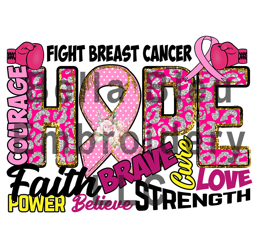 Hope Fight Breast Cancer Sublimation File