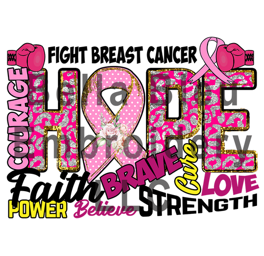 Hope Fight Breast Cancer Sublimation File