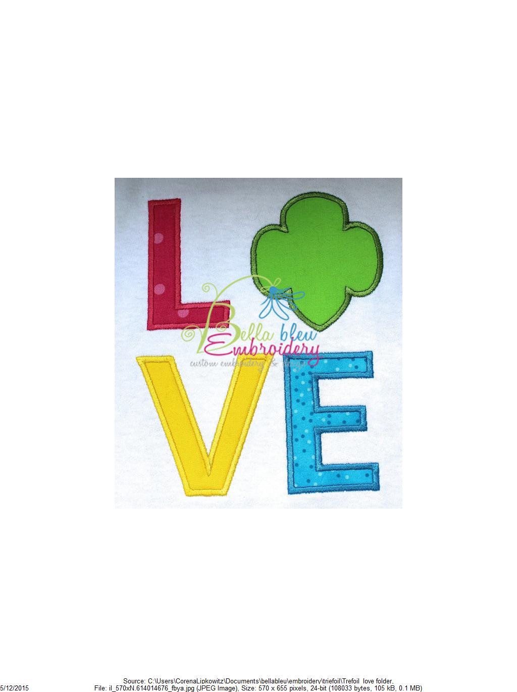 Trefoil Love Applique