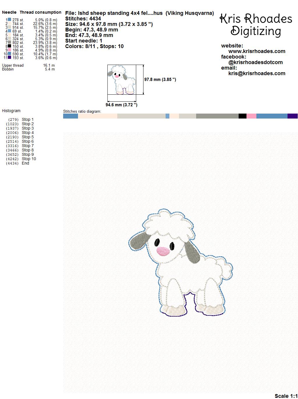 KRD Sheep Standing Nativity Ornament