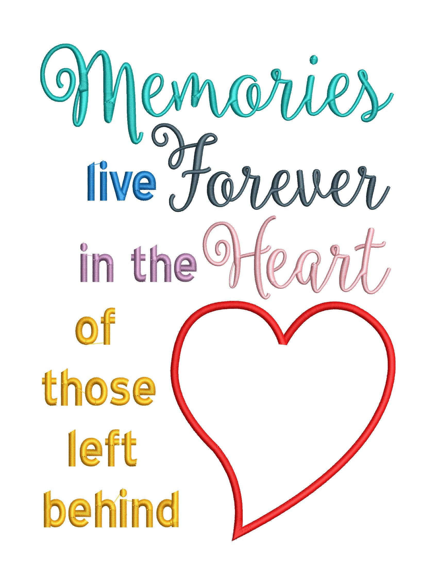 KRD Memories Live Forever Applique Bella Bleu Embroidery