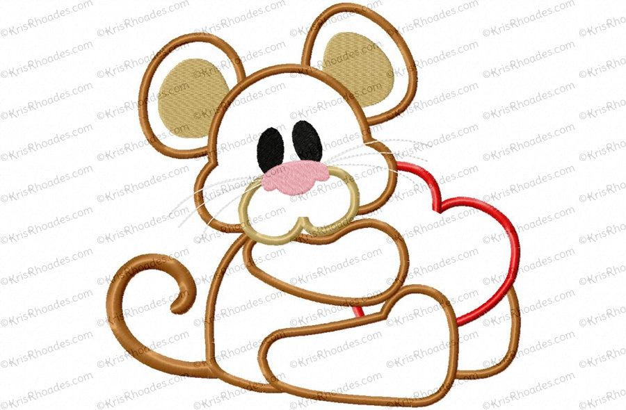 KRD Mouse With Heart Applique