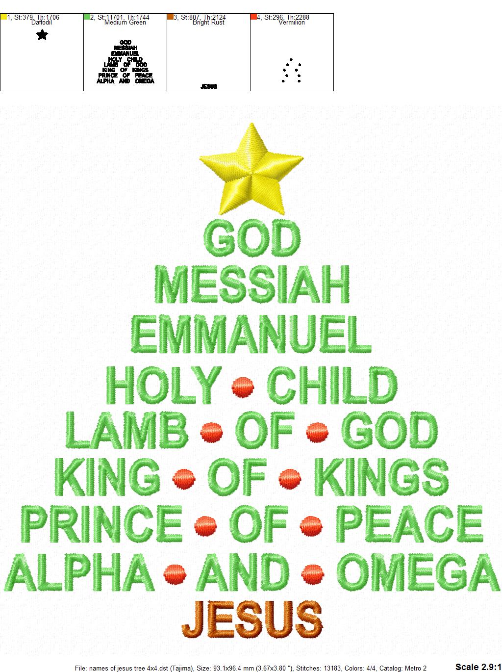 KRD Names of Jesus Christmas Tree