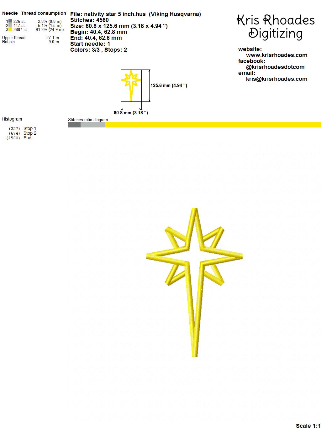 KRD Star Nativity Ornament