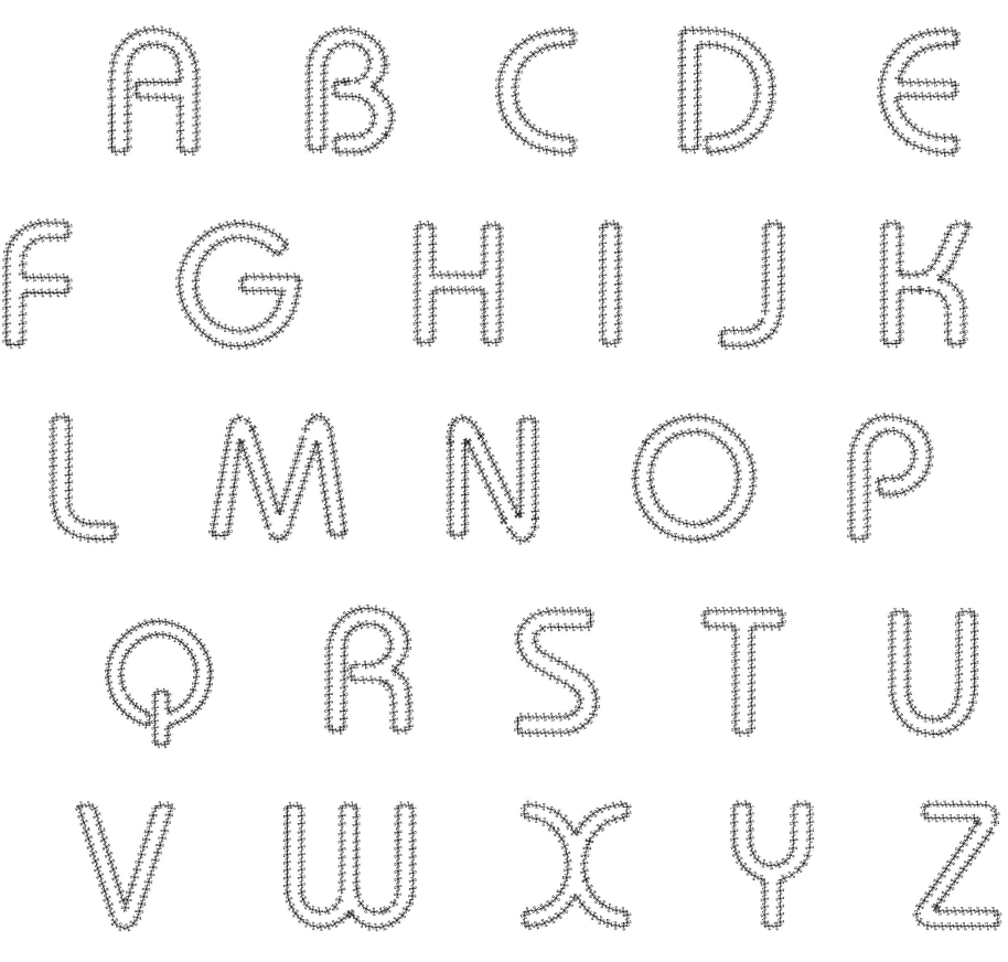 Olivia Font Alphabet 2 sizes