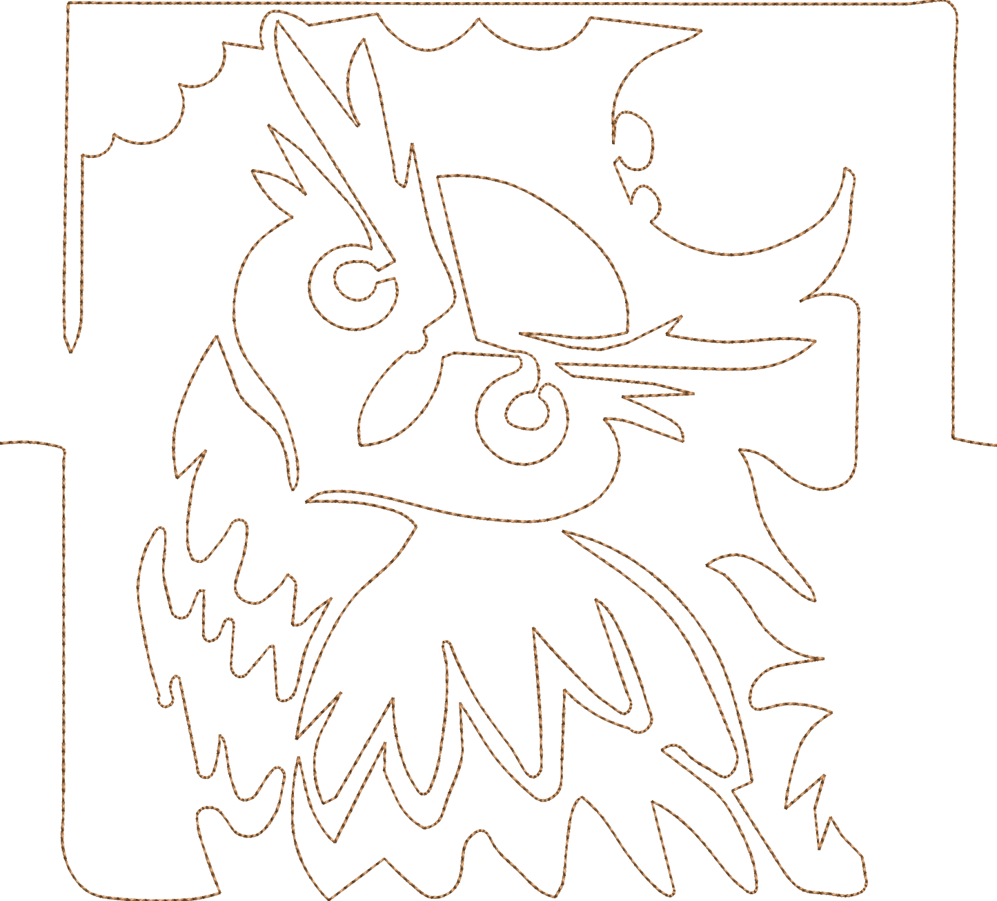 Owl Quilt Stipple Bean Stitch