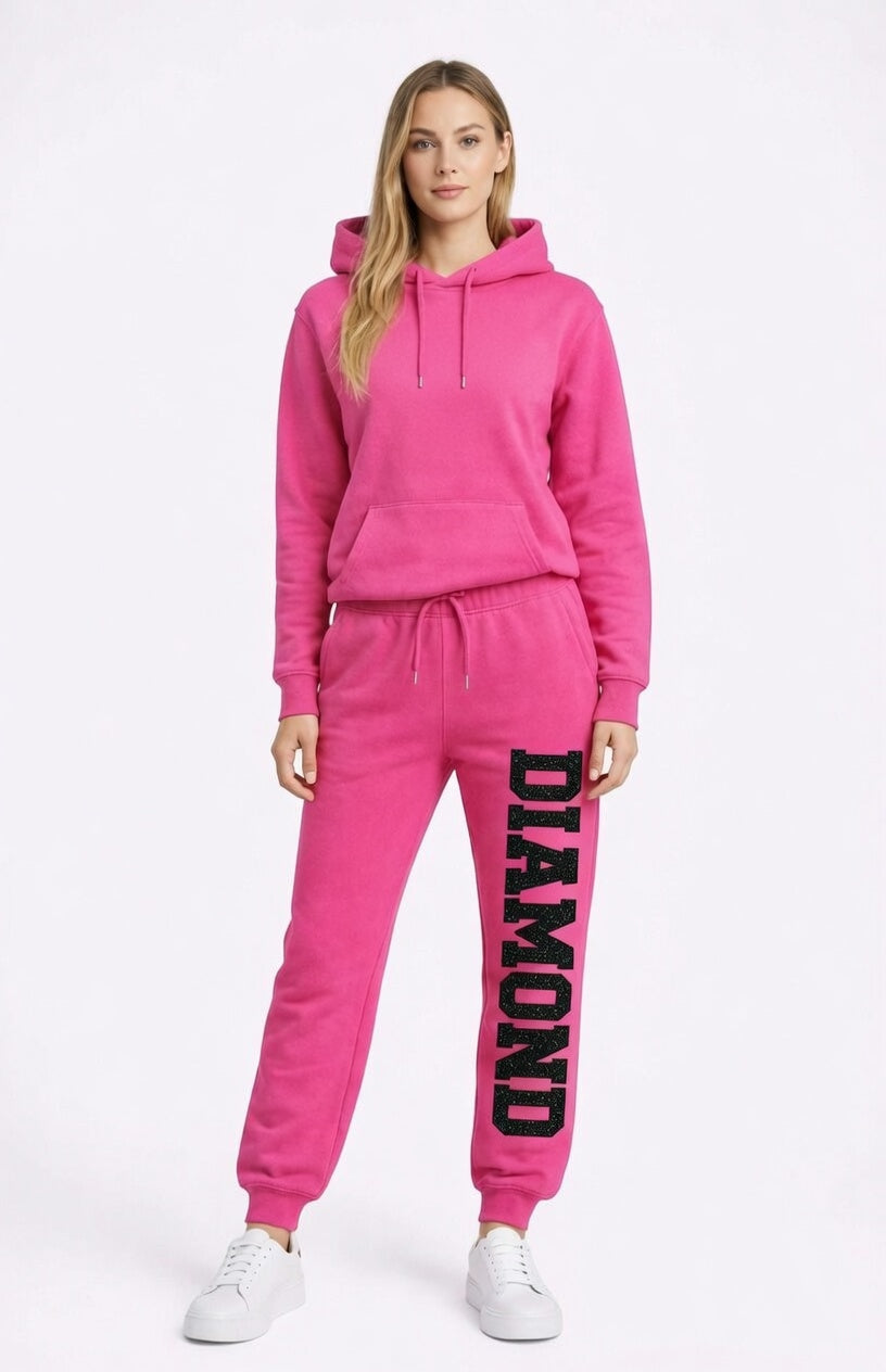 Diamond Hot Pink Hoodie & Joggers