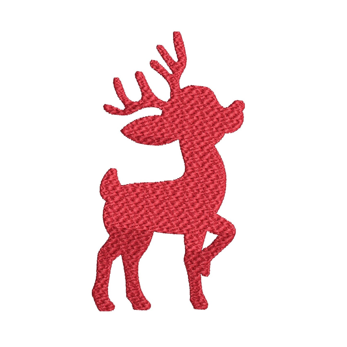 KRD Christmas Reindeer Silhouette 1 Applique and Filled