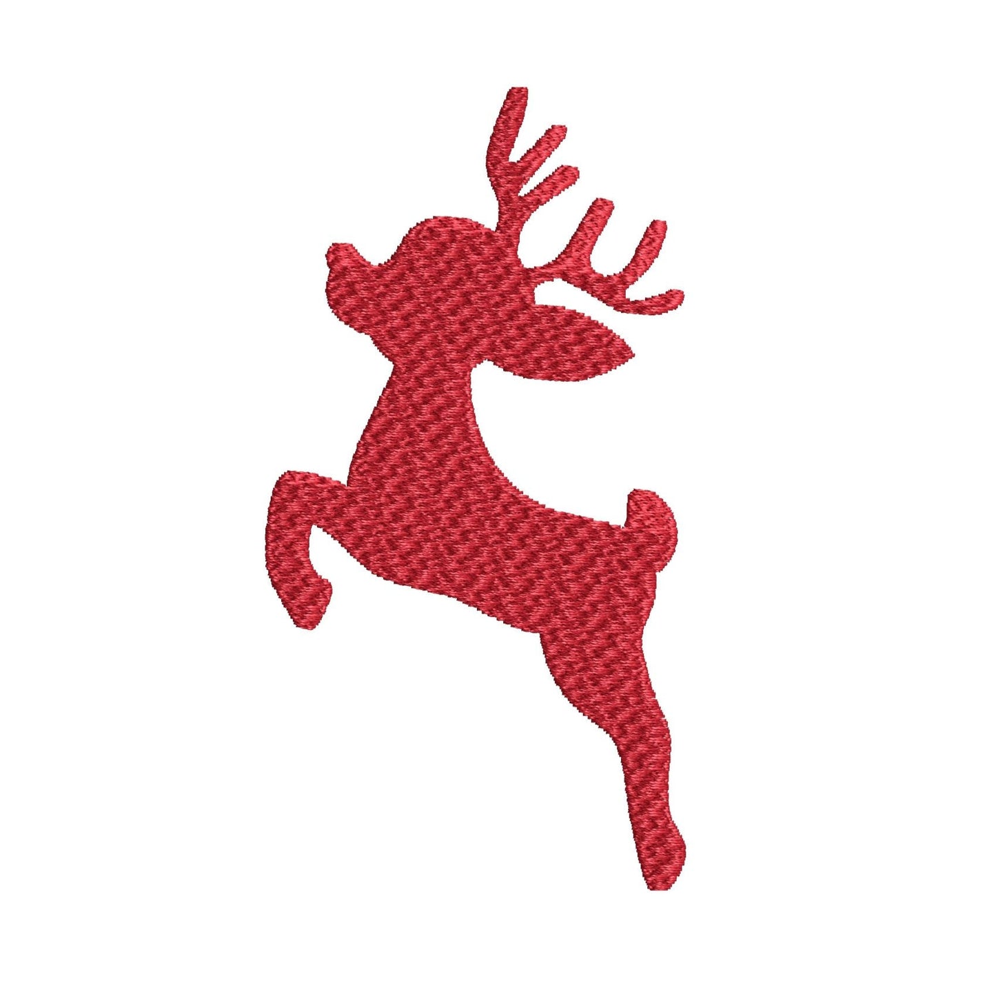 KRD Christmas Reindeer Silhouette 2 Applique and Filled