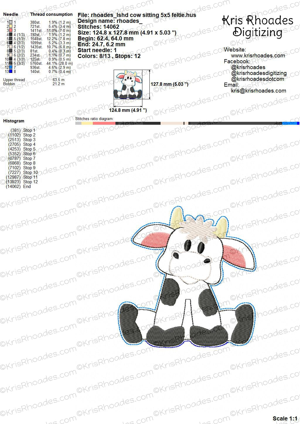 KRD Cow 2 Nativity Ornament