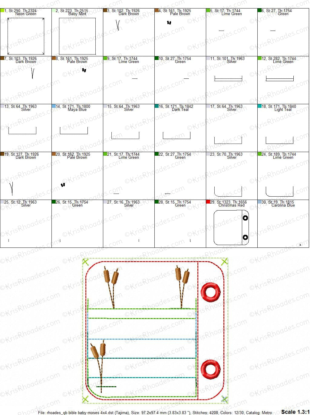 KRD Quiet Book Baby Moses 4x4 Page