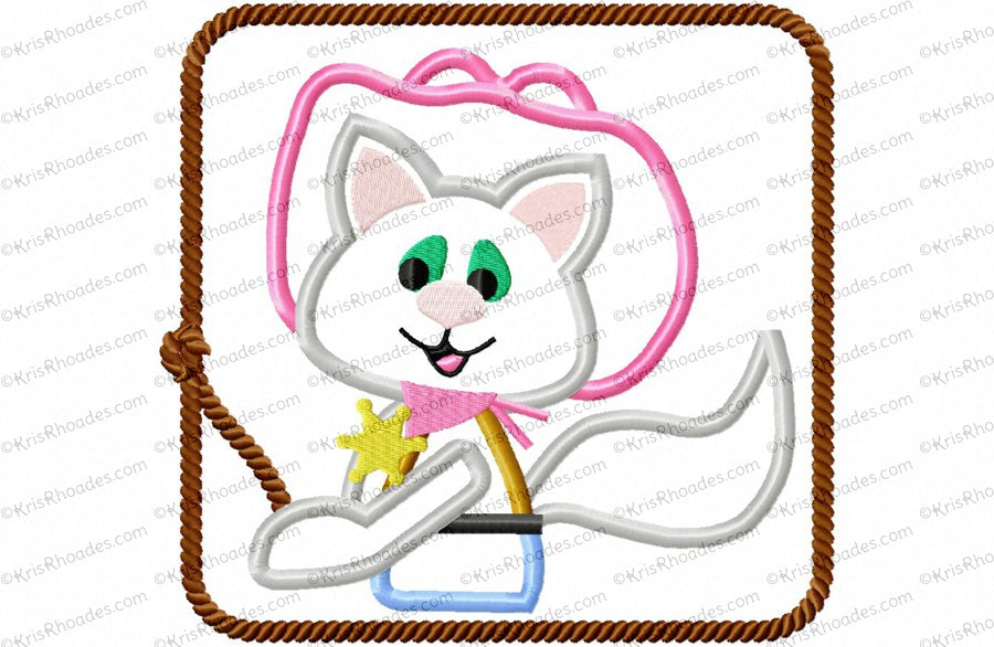 KRD Sheriff Cat Applique Square