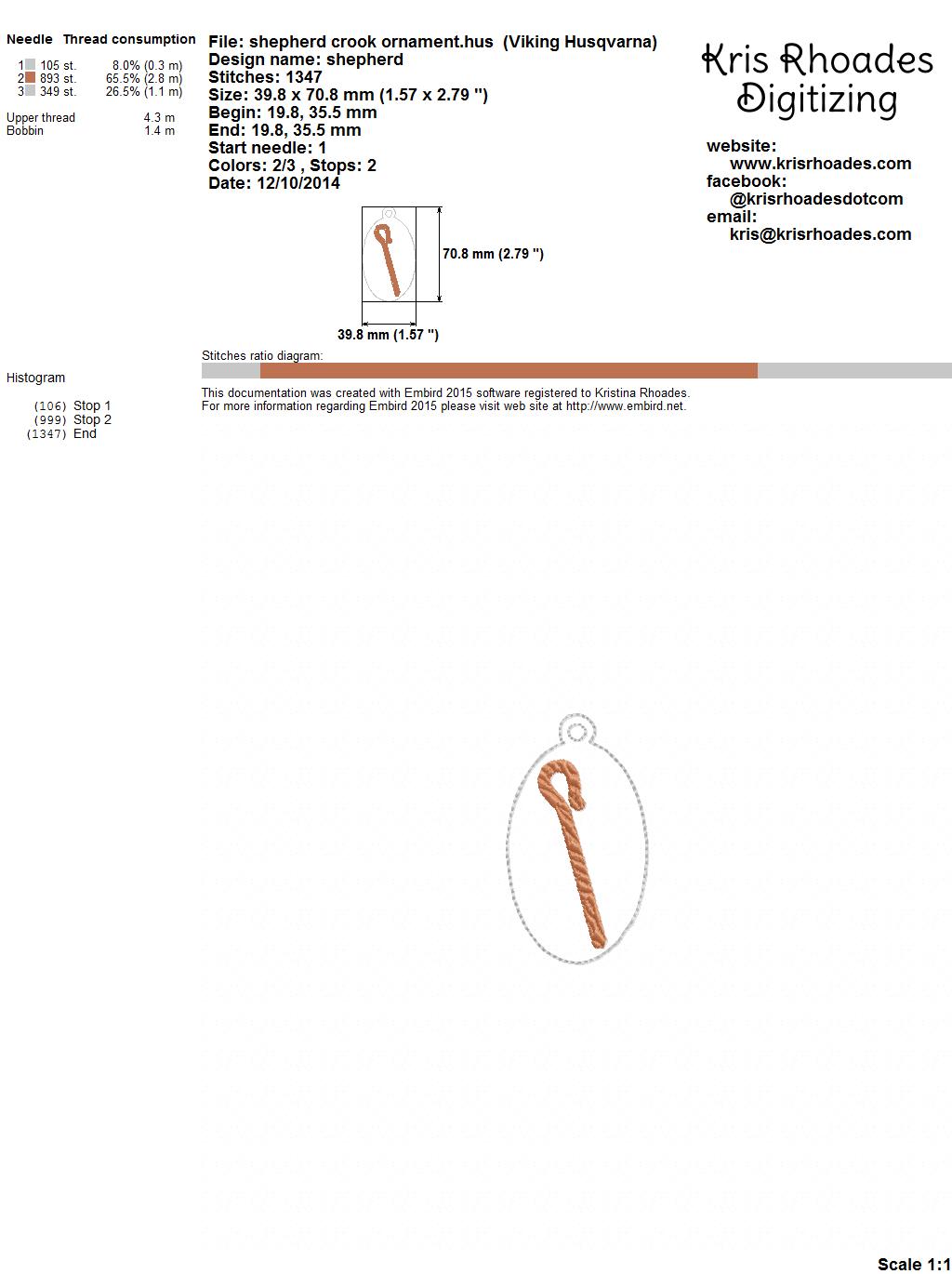 KRD - MY JESUS TREE SHEPHERD CROOK ORNAMENT