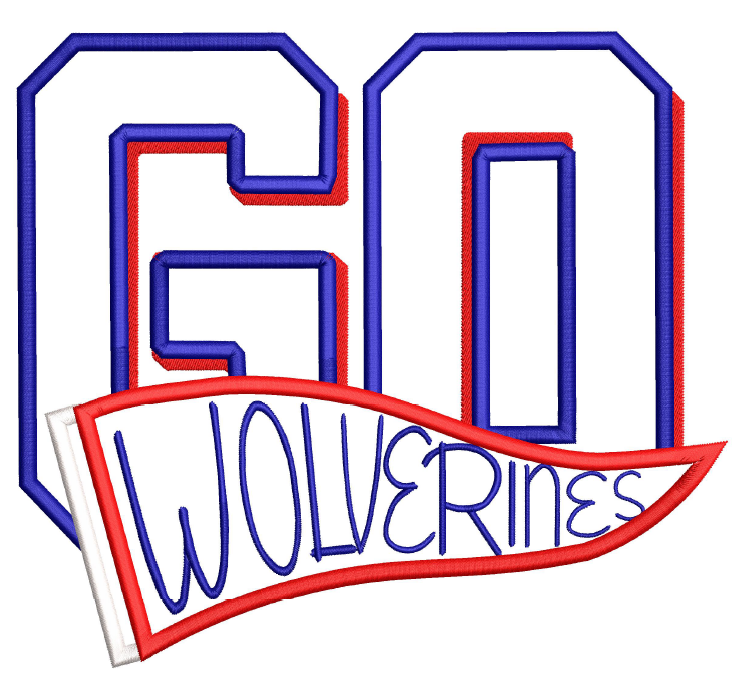 Go Wolverines Pennant Applique