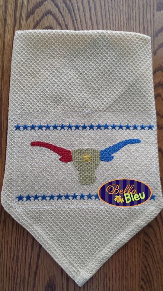 Faux Smocking Smock Smocked Longhorn 4th of July Machine Embroidery Design