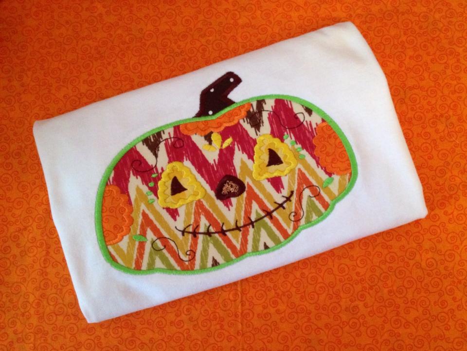Sugar Skull Pumpkin Halloween Machine Applique Embroidery Design
