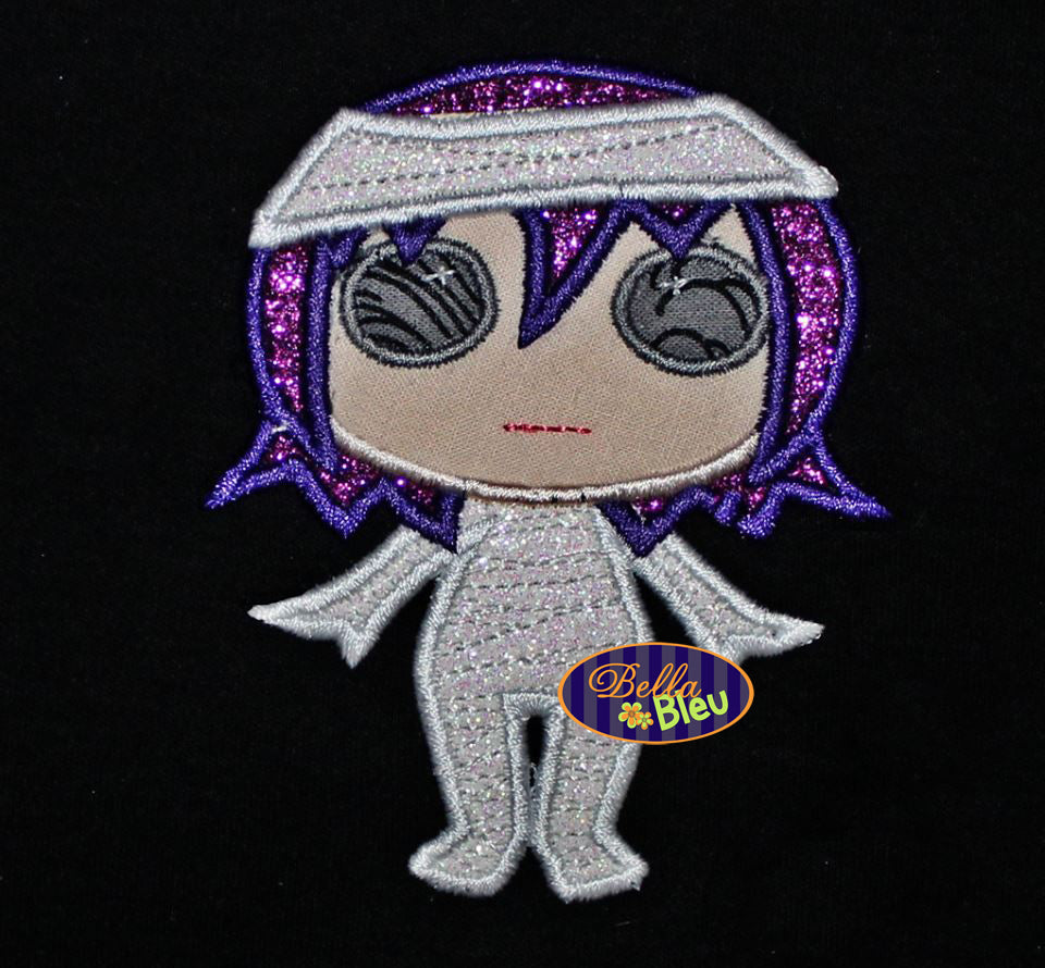 Halloween Zombie Mummy Girl Machine Applique Embroidery Design