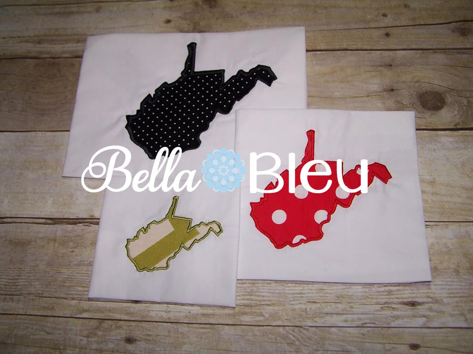 State of West Virginia Machine Applique Embroidery Design