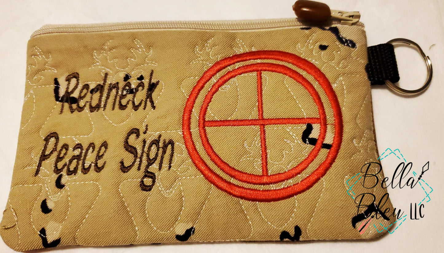 ITH Redneck Hunter Peace Sign Zipper bag wallet